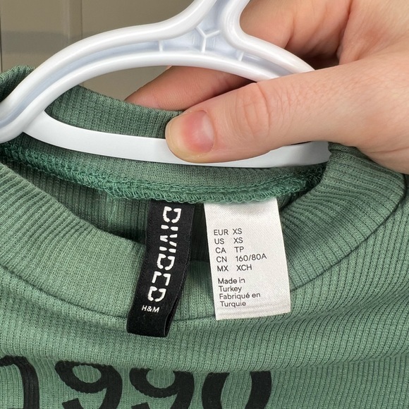 Divided "1990" Green Bodysuit Size xs - Picture 3 of 3